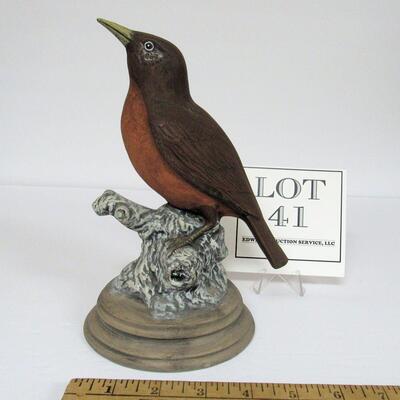 Painted Plaster Style Bird Figurine