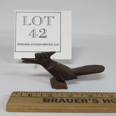 Old Carved Wood Small Road Runner Figure