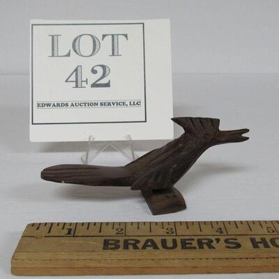 Old Carved Wood Small Road Runner Figure