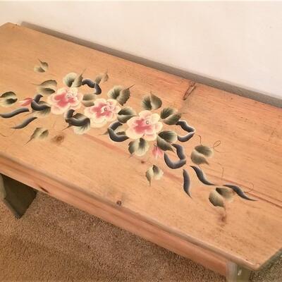 Lot #320  Solid Pine Stool - hand painted