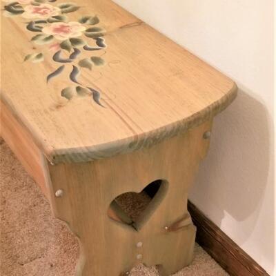 Lot #320  Solid Pine Stool - hand painted