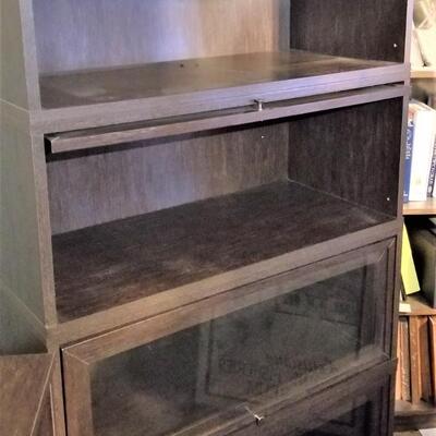 Lot #324  Contemporary Barrister Style Bookcase - 4 shelves