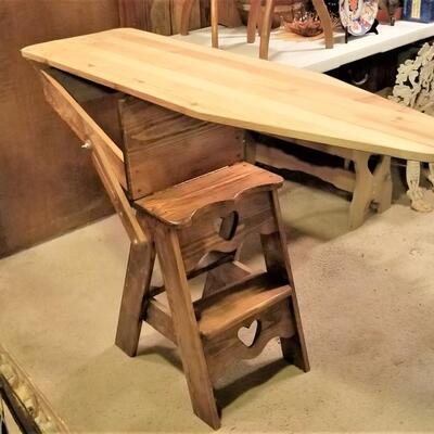 Lot #325  Solid Pine Folding Ironing Board
