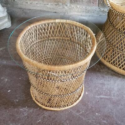 Lot #332  5 piece vintage Wicker/Rattan Set