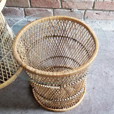 Lot #332  5 piece vintage Wicker/Rattan Set