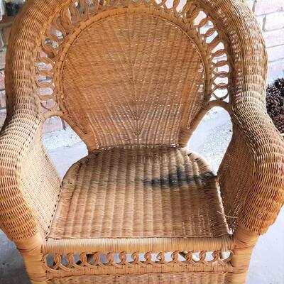 Lot #335  Contemporary Rattan Set - 4 pieces