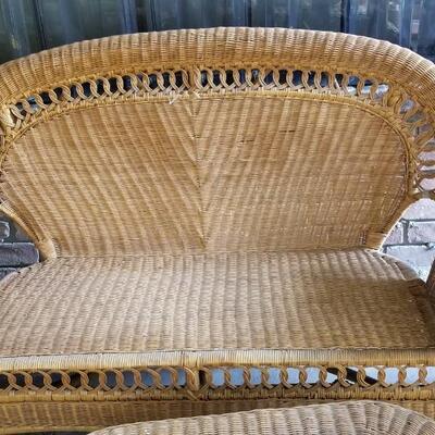 Lot #335  Contemporary Rattan Set - 4 pieces