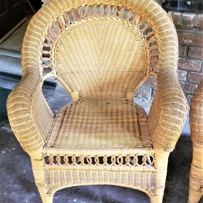 Lot #335  Contemporary Rattan Set - 4 pieces