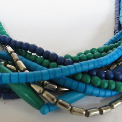 Multi Strand Multi Colored Necklace