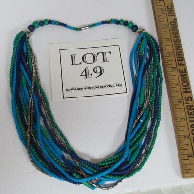 Multi Strand Multi Colored Necklace