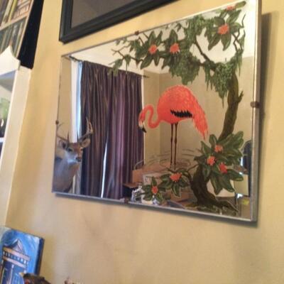 Flamingo mirror, retro