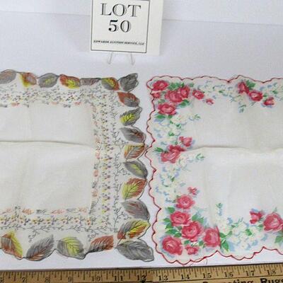 2 Older Large Hankies, Nylon