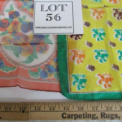 2 Fancy Ladies Large Size Hankies