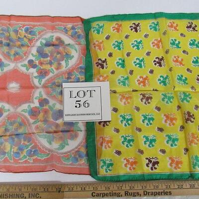 2 Fancy Ladies Large Size Hankies