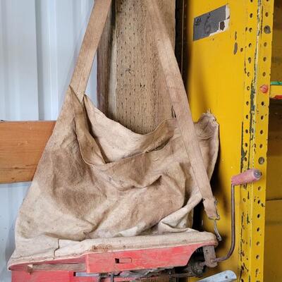 Lot 8: Vintage Cloth Bag CYCLONE Seed Sower Farmhouse Garden Tool