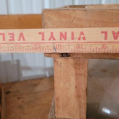 Lot 21: Vintage Heavy Glass Jug w/ Wooden Crate Protective Case Farmhouse Display