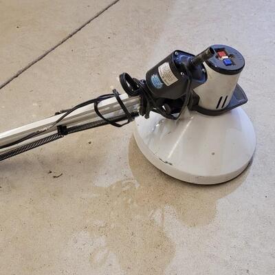 Lot 30: Vintage LEDU White Mid Century Modern Table Extendable Light w/ Bag of Mountimg Plates
