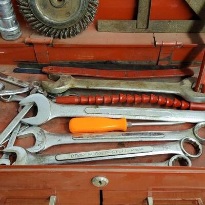 Lot 32: Vintage Red Multi Drawer Toolbox with Tools PERFECT STARTER KIT