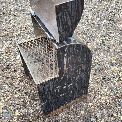 Lot 35: Vintage Farmhouse Handbuilt Welded Steel HEAVY Portable Mini Smoker Grille FOLK ART Signed