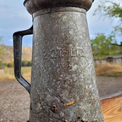 Lot 40: (2) Vintage Farmhouse Spout Cans