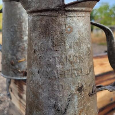 Lot 40: (2) Vintage Farmhouse Spout Cans