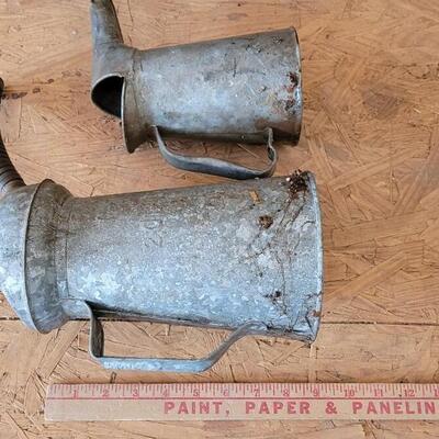 Lot 40: (2) Vintage Farmhouse Spout Cans
