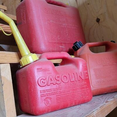 Lot 47: (3) Assorted Sizes (5 Gallon and Smaller) Gas Canisters EMPTY