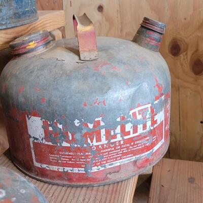 Lot 48: (3) Vintage Assorted Metal Gas Storage Canisters