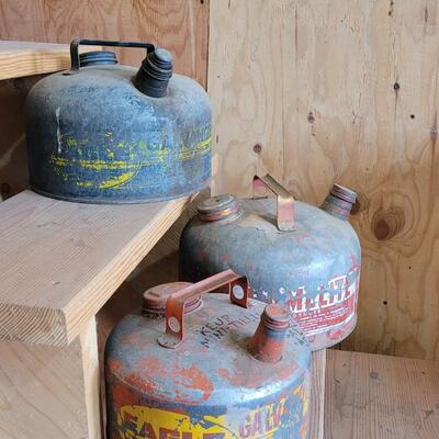 Lot 48: (3) Vintage Assorted Metal Gas Storage Canisters