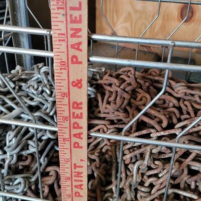 Lot 49: Vintage Metal Milk Delivery Crate w/ Assorted Chain Inside