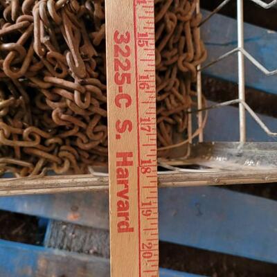 Lot 49: Vintage Metal Milk Delivery Crate w/ Assorted Chain Inside