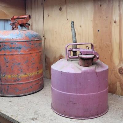 Lot 51: (2) Vintage Metal Farmhouse Gas Storage Containers