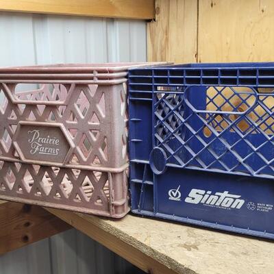 Lot 53: (2) Vintage Plastic Milk Crates Farmhouse