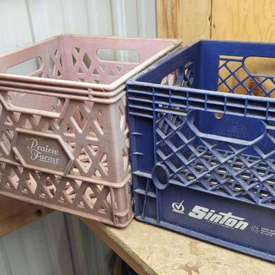 Lot 53: (2) Vintage Plastic Milk Crates Farmhouse