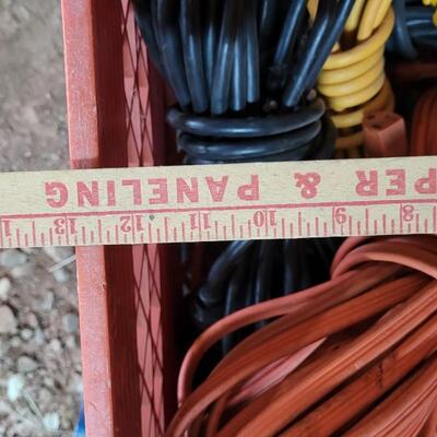 Lot 54: Vintage Plastic Milk Crate w/ Outdoor Extension Cord Assortment