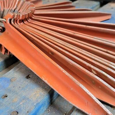 Lot 59: Vintage Orange Metal Farm Garden Stakes