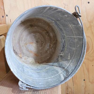 Lot 61: Vintage Farmhouse Farm Accessories - Pitcher, Metal Pail and Funnel