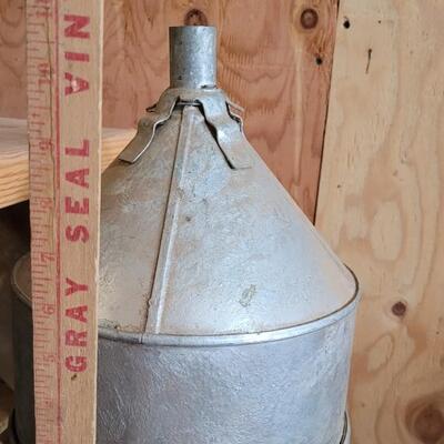 Lot 61: Vintage Farmhouse Farm Accessories - Pitcher, Metal Pail and Funnel