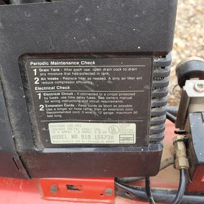 Lot 71: Vintage CRAFTSMAN 90 PSI Portable Air Compressor Tank