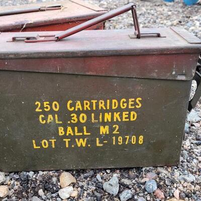 Lot 74: (2) Vintage Ammunition Waterproof Metal Boxes