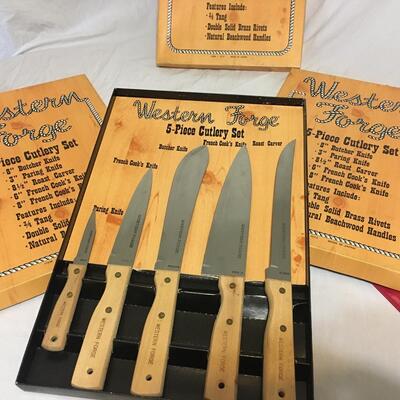 3  sets. New Western Forge 5 pc cutlery sets