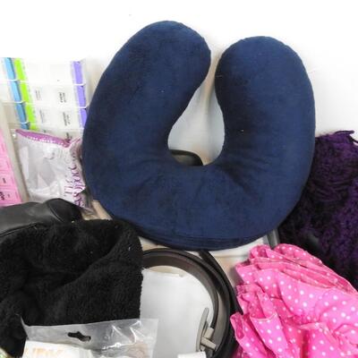 Personal Care Lot: Iron, Travel Pillow, Large Hanger, Hair Curler