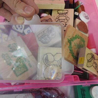 Craft Lot: Felt Fabric, Rubber Stamps, Quilt Kit, Scrapbook Adhesives