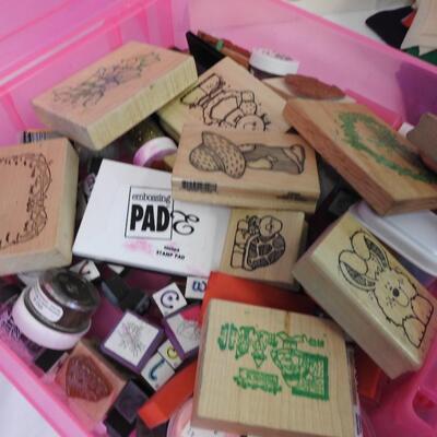 Craft Lot: Felt Fabric, Rubber Stamps, Quilt Kit, Scrapbook Adhesives