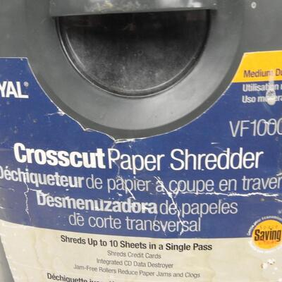 Royal Crosscut Paper Shredder, On Wheels, Works