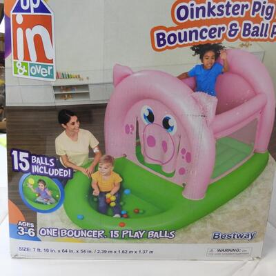 Up in & Lover Oinkster Pig Bouncer & Ball Pit: Small Leak, Needs Patching