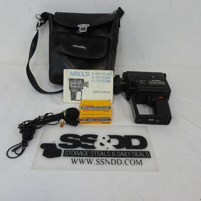 Minolta Vintage XL-660 Sound movie camera, partially tested,, microphone, film