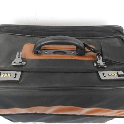 Black and Brown Travel Bag on Wheels, Combination Unknown