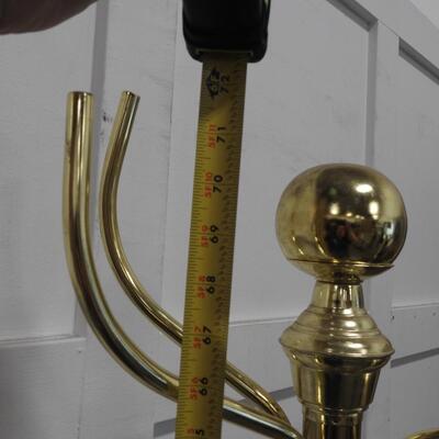 Metal Coat Rack Stand. Brass Color. Some End Stoppers Missing