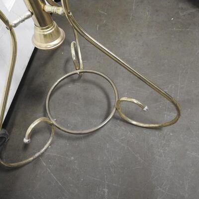 Metal Coat Rack Stand. Brass Color. Some End Stoppers Missing